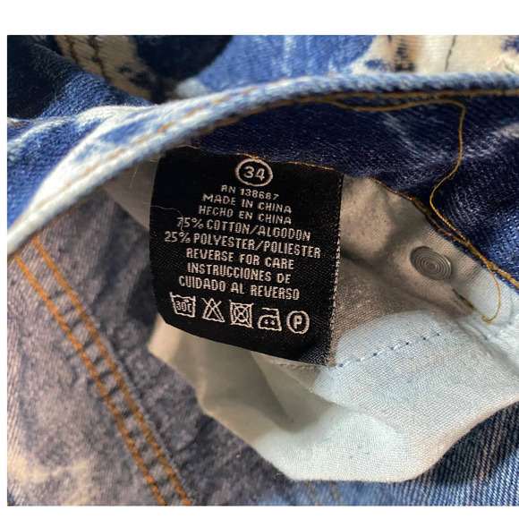 Road Narrows NYC Distressed Bleached Y2K Jeans Men's Size 34 - Picture 8 of 11